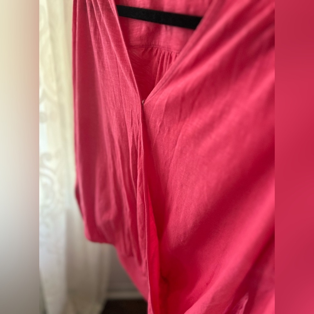 Caslon Size Medium Faux Wrap Long Sleeve 100% Cotton Nursing Friendly Pink Top - Picture 4 of 10